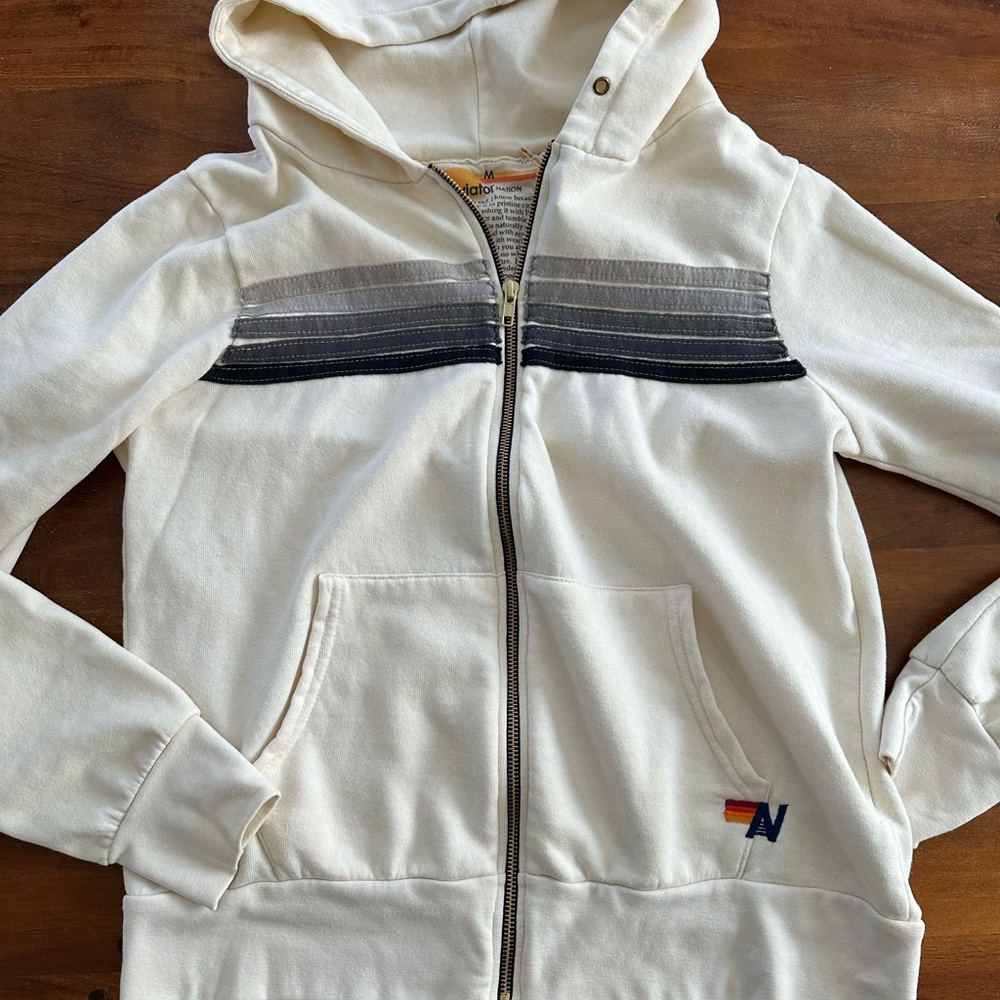 Aviator Nation Hoodie - cream/ivory, sz M